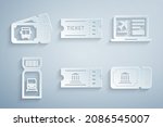set museum ticket  laptop with  ... | Shutterstock .eps vector #2086545007