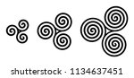 Black Celtic Triskelion Spirals ...