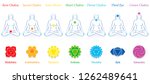 chakras of a meditating woman.... | Shutterstock .eps vector #1262489641