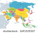 continent asia  political map... | Shutterstock .eps vector #1691529337