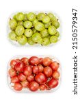 green and red gooseberries  in... | Shutterstock . vector #2150579347