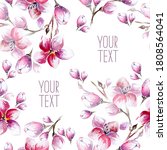 watercolour blossom pattern in... | Shutterstock . vector #1808564041