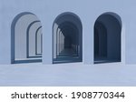 3d rendering. arch hallway... | Shutterstock . vector #1908770344