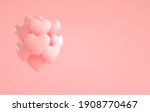 pink glossy shiny balloons ... | Shutterstock . vector #1908770467