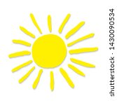 hand drawn sun. yellow sun... | Shutterstock . vector #1430090534