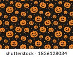 halloween pattern with scary...