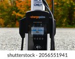 Small photo of LAKE PLACID NEW YORK OCTOBER 2021. As electric vehicles become more popular with the ESG movement, EV charging stations like this one from Chargepoint will necessarily become more commonplace.