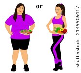 thin and fat. proper nutrition. ... | Shutterstock .eps vector #2149906417