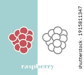 raspberry fruit icon flat... | Shutterstock .eps vector #1915811347