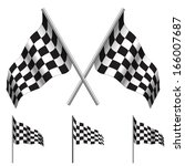 crossed checkered flags  racing ... | Shutterstock .eps vector #166007687