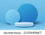 blue abstract 3d minimal... | Shutterstock .eps vector #2155449867