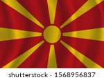 the national flag of macedonia. ... | Shutterstock .eps vector #1568956837