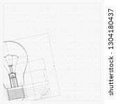 blueprint of bulb lamp.... | Shutterstock .eps vector #1304180437