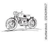 Hand Drawing Motorcycle Image....