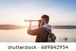 Guy With A Telescope On Nature...