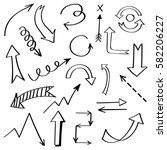 set of hand drawn arrow doodle... | Shutterstock .eps vector #582206227