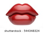 Isolated Red Lips. 3d...