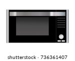 microwave front view with metal ... | Shutterstock .eps vector #736361407