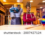 authentic ethnic africa america sellerwoman working in shop