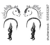 friesian horses on white... | Shutterstock .eps vector #535352287