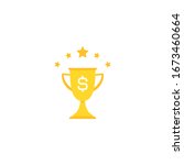 gold trophy  winning cup with ... | Shutterstock .eps vector #1673460664