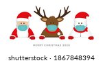 corona virus christmas 2020... | Shutterstock . vector #1867848394