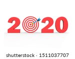 3d render of 2020 with red and... | Shutterstock . vector #1511037707
