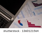 Business analysis, commercial expertise or business plan. Laptop with graphs from Google Analytics. Businessman analyzing investment charts with laptop. Accounting concept. Corporate concept.