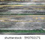 Small photo of Background of old wood with traces of old paint and green with moisture iest