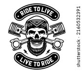 vector biker skull in bandana... | Shutterstock .eps vector #2160532391