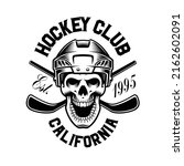 skull in hockey helmet with... | Shutterstock .eps vector #2162602091