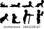 Set Of Baby Silhouettes From...