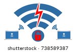 illustration of wpa2 wireless... | Shutterstock . vector #738589387