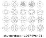 flower icon set  | Shutterstock .eps vector #1087496471