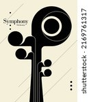 Cello. Modern symphony orchestra poster, banner template. Minimalist graphic design. Vector Illustration.