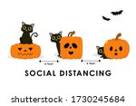 social distancing  covid 19 ... | Shutterstock .eps vector #1730245684