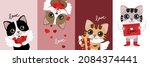 cute cats with little cupid... | Shutterstock .eps vector #2084374441