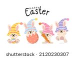 happy easter greeting card with ... | Shutterstock .eps vector #2120230307