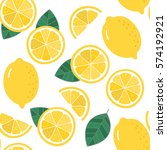 Lemon Seamless Pattern. Organic ...