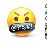 Angry Swearing Emoji. Emoticon...