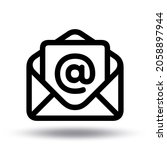 outline mail icon. open... | Shutterstock .eps vector #2058897944