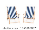 Two Striped Beach Chairs ...