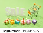 white sale lettering near... | Shutterstock . vector #1484844677