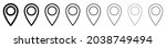 set of location icons. black... | Shutterstock .eps vector #2038749494