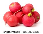 Bunch of ripe radishes on a white. isolated
