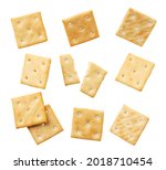 Set of crackers close up on a...