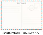 simple blank postal card... | Shutterstock .eps vector #1076696777