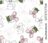 Vector Watercolor Mouse Pattern....