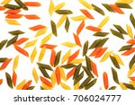 multicolored pasta on a white... | Shutterstock . vector #706024777