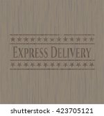 express delivery vintage wooden ... | Shutterstock .eps vector #423705121